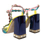 Dolce & Gabbana Multicolor Studded Leather Sandals Shoes