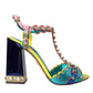 Dolce & Gabbana Multicolor Studded Leather Sandals Shoes