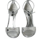 Dolce & Gabbana Silver KEIRA Leather Heels Sandals Shoes