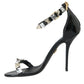 Dolce & Gabbana Black Crystals Sandals Ankle Strap Shoes