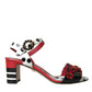 Dolce & Gabbana Multicolor Floral Crystal Leather Sandals Shoes