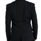 Dolce & Gabbana Dark Blue Cotton Single Breasted Coat Blazer