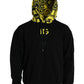 Dolce & Gabbana Black Logo Patch Cotton Hooded Sweatshirt Sweater