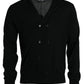 Dolce & Gabbana Black Cashmere Knit Long Sleeves Cardigan Sweater