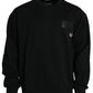 Dolce & Gabbana Black Logo Cotton Long Sleeves Sweatshirt Sweater