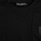 Dolce & Gabbana Black Logo Cotton Long Sleeves Sweatshirt Sweater