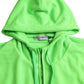 Dolce & Gabbana Neon Green Logo Full Zip Hooded Sweatshirt Sweater