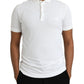 Dolce & Gabbana White Crown Patch Cotton Collared Polo T-shirt