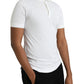 Dolce & Gabbana White Crown Patch Cotton Collared Polo T-shirt