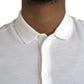 Dolce & Gabbana White Crown Patch Cotton Collared Polo T-shirt