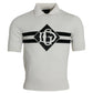 Dolce & Gabbana White DG Logo Collared Henley Shirt T-shirt