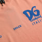 Dolce & Gabbana Coral Cotton Logo Print Short Sleeve T-shirt