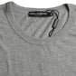 Dolce & Gabbana Gray Logo Embroidery Crew Neck T-shirt