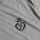 Dolce & Gabbana Gray Logo Embroidery Crew Neck T-shirt