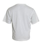 Dolce & Gabbana White Embellished Cotton Crew Neck T-shirt