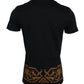 Dolce & Gabbana Black Gold Logo Print Cotton Crew Neck T-shirt