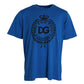 Dolce & Gabbana Blue Crown Logo Cotton Crew Neck T-shirt