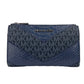 Michael Kors Jet Set Large Double Zip Python Navy Wristlet Wallet