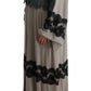 Dolce & Gabbana Elegant Gray Cape Kaftan Dress with Lace Detail