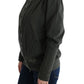 Exte Chic Gray Full-Zip Cotton Sweater