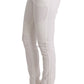 Ermanno Scervino Chic White Slim Fit Cotton Pants