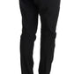 Ermanno Scervino Sleek Black Cotton Slim Fit Pants