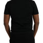 Dolce & Gabbana Black Cotton Silver Chain Short Sleeve T-shirt