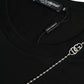 Dolce & Gabbana Black Cotton Silver Chain Short Sleeve T-shirt