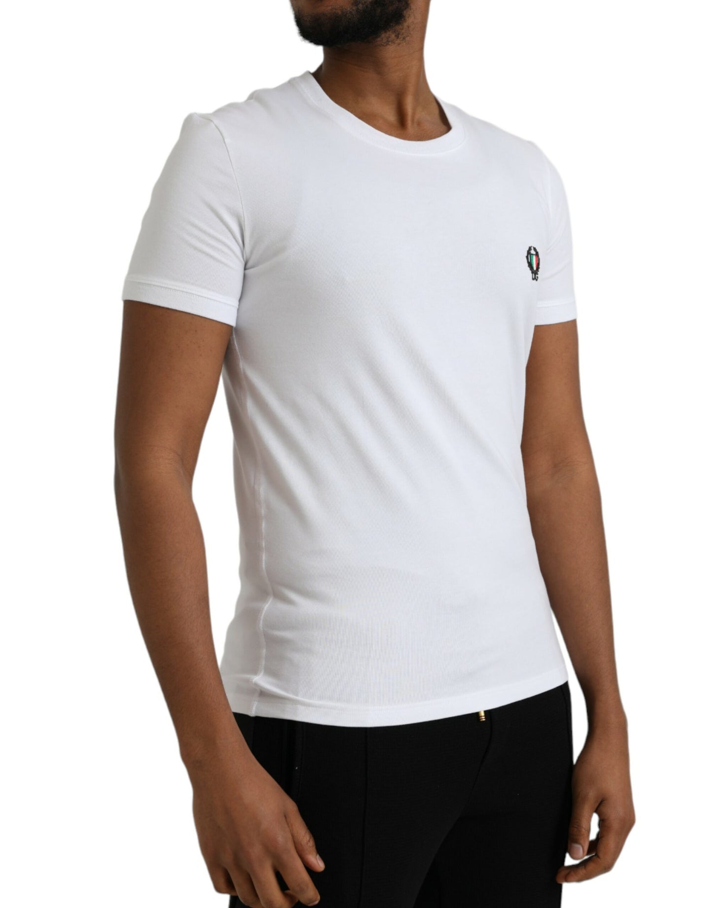 Dolce & Gabbana White Logo Crest Crew Neck Underwear T-shirt