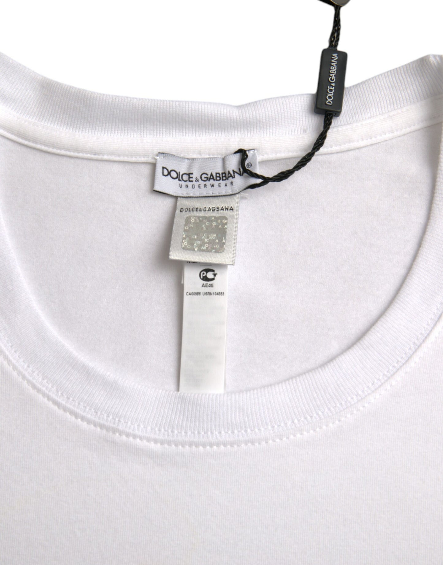 Dolce & Gabbana White Logo Crest Crew Neck Underwear T-shirt