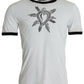 Dolce & Gabbana White Sacred Heart Cotton Crew Neck T-shirt