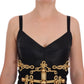 Dolce & Gabbana Elegant Black A-Line Sleeveless Dress with Gold Details