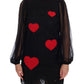 Dolce & Gabbana Elegant Black Lace Heart Applique Shift Dress