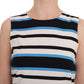 Dolce & Gabbana Elegant Sleeveless Striped Silk Shift Dress