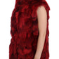 Dolce & Gabbana Luxurious Red Coyote Fur Long Vest Jacket