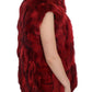 Dolce & Gabbana Luxurious Red Coyote Fur Long Vest Jacket