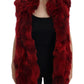 Dolce & Gabbana Luxurious Red Coyote Fur Long Vest Jacket