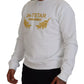 Dsquared² White Embroidered Crewneck Sweatshirt Sweater