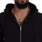 Dsquared² Black Embellished Full Zip Hooded Sweater