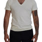 Dsquared² Off White Cotton Short Sleeves V-neck T-shirt