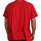 Dsquared² Red Printed Cotton Short Sleeves Crewneck T-shirt