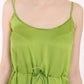 Dsquared² Green Spaghetti Strap Long A-line Pleated Dress