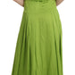 Dsquared² Green Spaghetti Strap Long A-line Pleated Dress