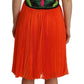 Dsquared² Multicolor Silk Sleeveless Pleated Knee Length Dress