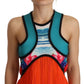 Dsquared² Multicolor Silk Sleeveless Pleated Knee Length Dress