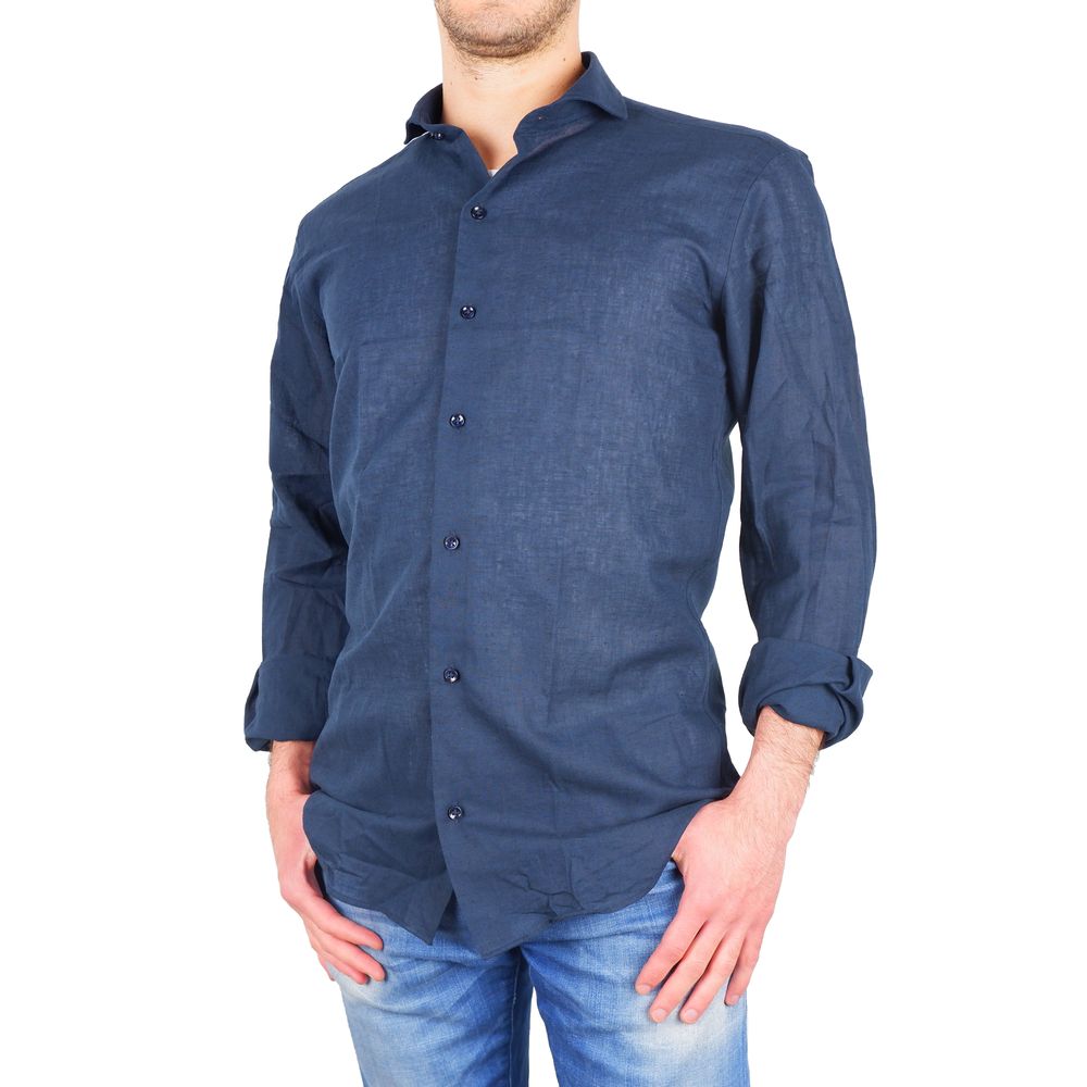 Made in Italy Sleek Milano Lisbon Cotton-Linen Shirt