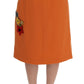 Dolce & Gabbana Embellished Wool Skirt in Vivid Orange