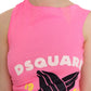 Dsquared² Pink Logo Print Sleeveless Sheath Mini Dress