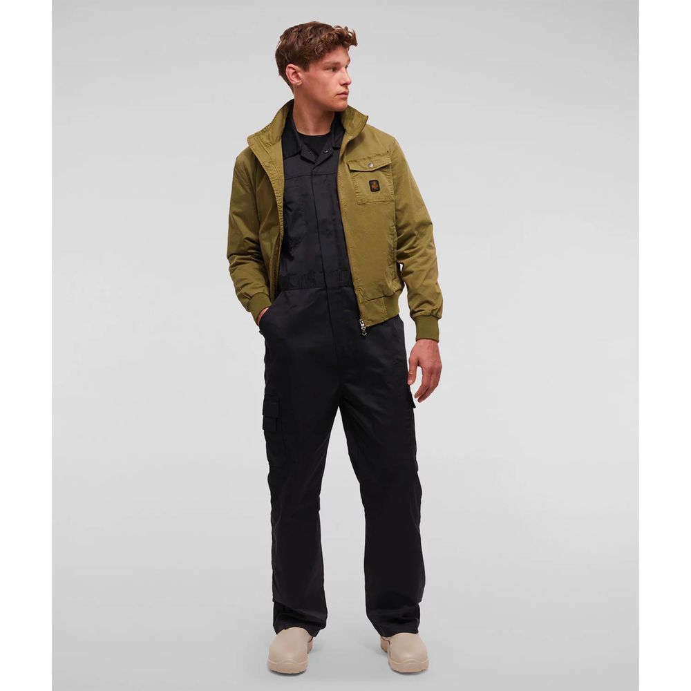 Refrigiwear Elegant Green Cotton Bomber Jacket for Men