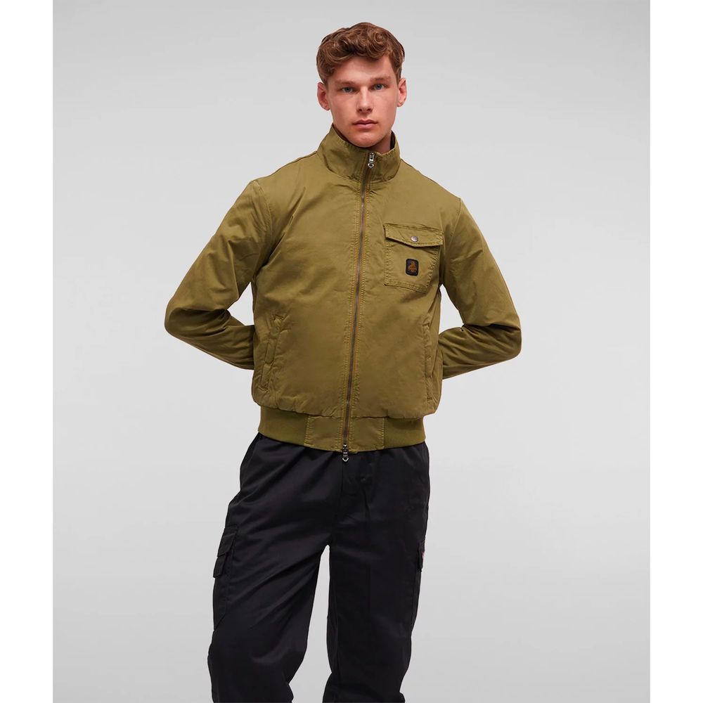 Refrigiwear Elegant Green Cotton Bomber Jacket for Men